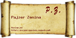 Pajzer Zenina névjegykártya